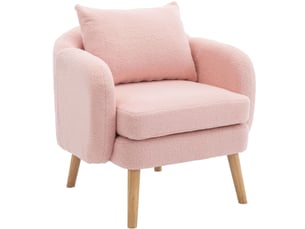 Fauteuil convertible <strong>BEAUNIV</strong> <strong></strong> Tissu bouclette rose vendu A l'unité