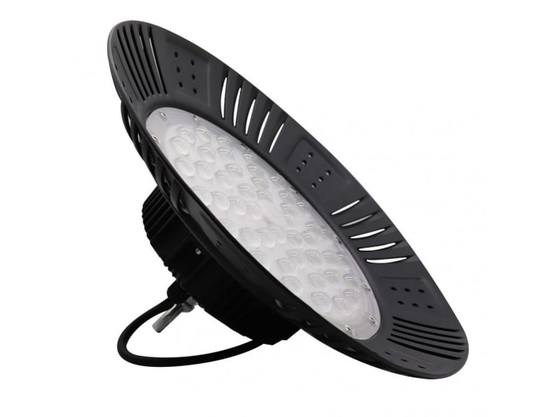  Cloche led industrielle abrila granito 100 w 11000 lm 6500 k noir ip20 11 x 30 x 30 cm 147581009 - Conforama C