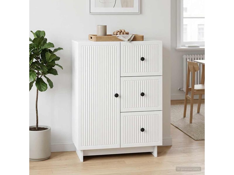  Buffet - bahut - meuble de rangement blanc 66 x 34,5 x 90 cm bois d'ingénierie  - Conforama D