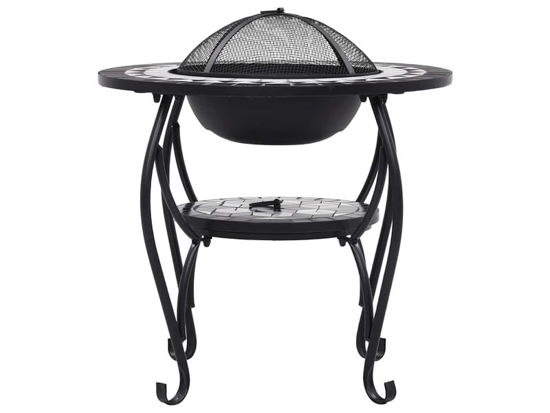 Table de foyer mosaïque noir et blanc 68 cm céramique - Conforama E