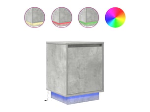 Table de chevet - cabinet de chevet - table de nuit avec lumières led gris béton 38x34x50 cm