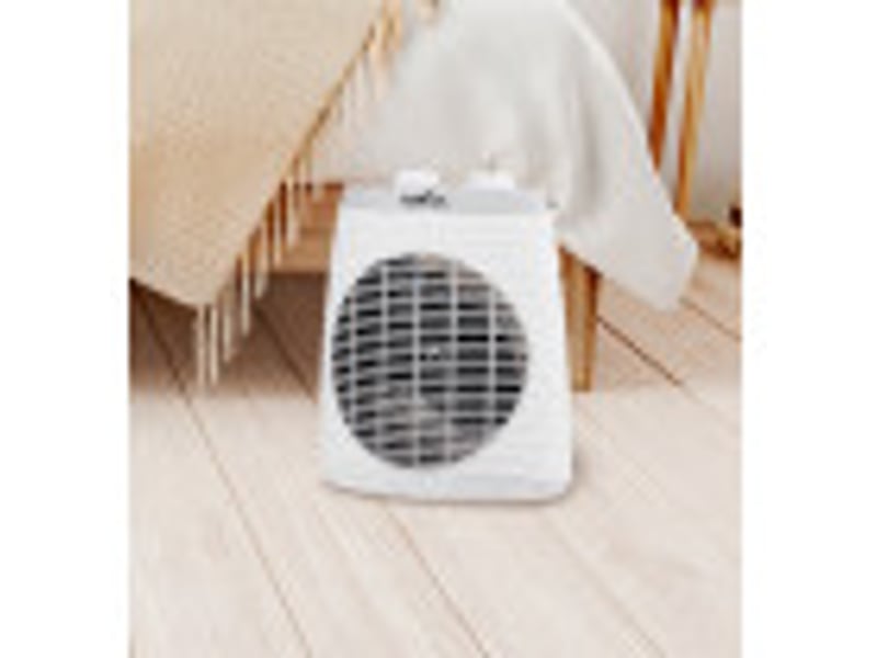 Chauffage soufflant horizontal ABRILA Candil 2000 W blanc et noir, 2 puissances, thermostat réglable et protection surchauffe 197942001 - Conforama D