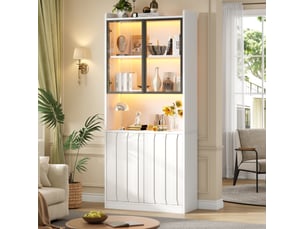 Vitrine coloris blanc 5 étagère(s) TCQPZ - 80 cmx200 cm