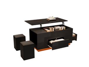 Table basse rectangulaire coloris noir <strong>ATELIER CONFORTIEL</strong> <strong></strong> - 50 cmx100 cm