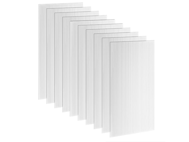  10 plaques alvéolaires en polycarbonate 4 mm, uv resistant, panneau alvéolaire double de serre, 120x60 cm, transparent  - Conforama A