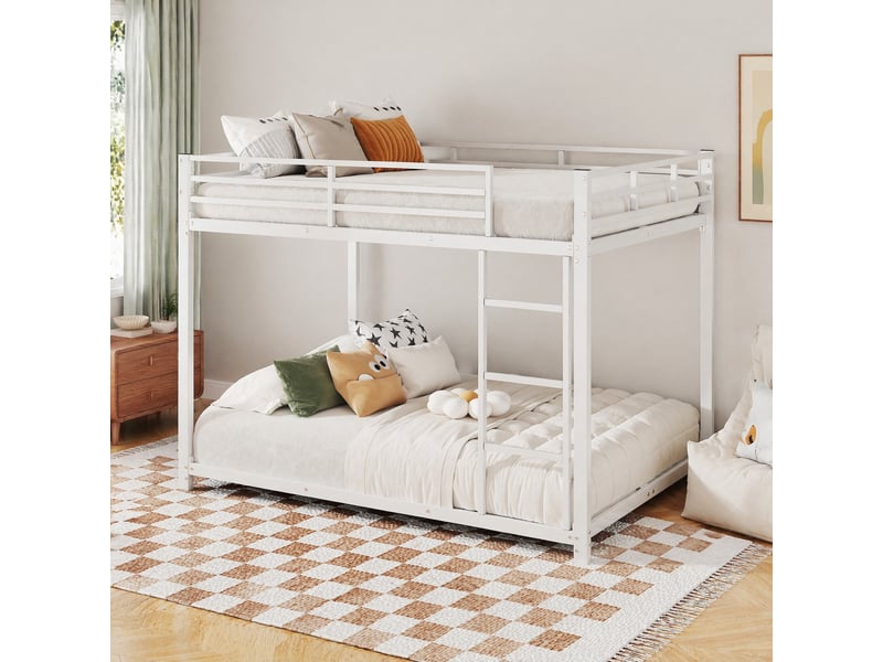  Lit superposé enfant 140 x 200 cm en métal blanc  - Conforama D