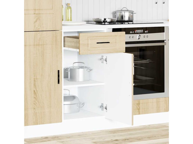 Meuble de rangement, armoire de cuisine porto chêne sonoma bois d'ingénierie shl6307 - Conforama C