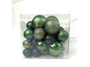 Kit de 35 boules de noël en plastique petit modèle olive