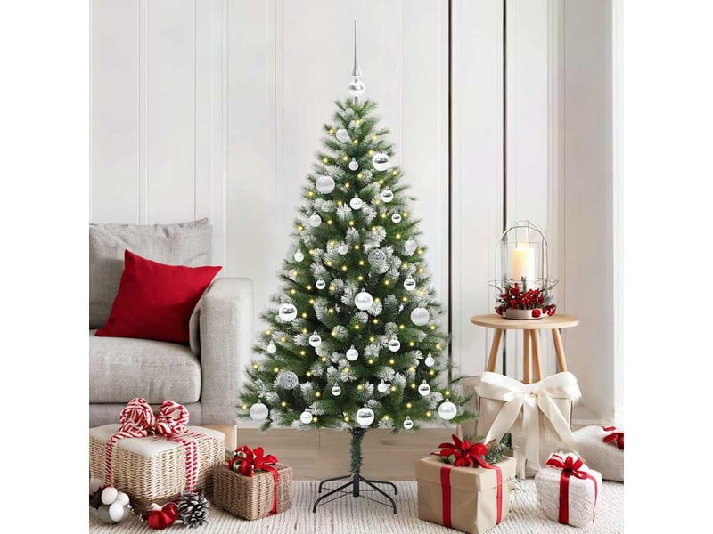  Sapin de noël - arbre de noël artificiel avec neige artificielle 150 led  - Conforama B