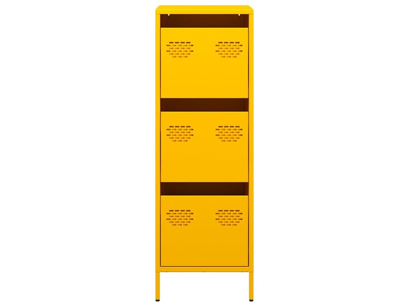  Buffet haut - bahut - meuble de rangement jaune moutarde 39x35x103,5 cm acier  - Conforama E