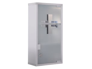 Armoire à pharmacie en acier inoxydable, 3 compartiments, 25x12x48 cm, rangement sécurisé