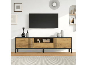 Meuble tv coloris bois clair 170 cm <strong>CRAVDOM</strong> <strong></strong>
