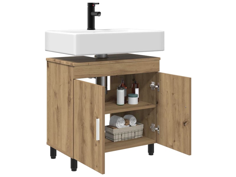 Unité de vanité de salle de bain, meuble de rangement chêne artisanal shl8466 - Conforama C