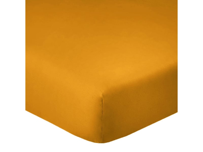  Drap housse 140x190 bonnet 35cm 100% coton safran - vitalia VITALIA - Conforama C