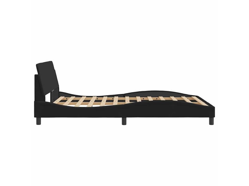  Lit double- lit adulte -  cadre de lit dover velours noir 135 x 190 cm  - Conforama D
