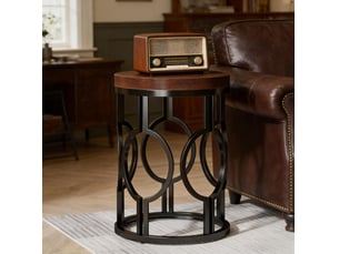 Table basse rond(e) coloris bicolore DESMIU - 45 cmx45 cm