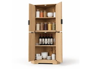 Buffet 4 porte(s) 0 tiroir(s) <strong>MEULVA</strong> <strong></strong> - 60 cm coloris naturel