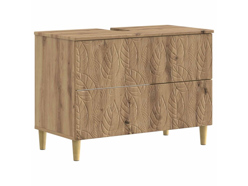 Ensemble de 2 meubles de salle de bain delft chêne artisanal cf63112 - Conforama C