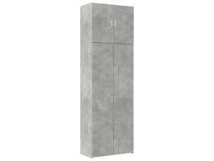 Buffet haut - bahut - meuble de rangement gris béton 80x42,5x249 cm bois d'ingénierie