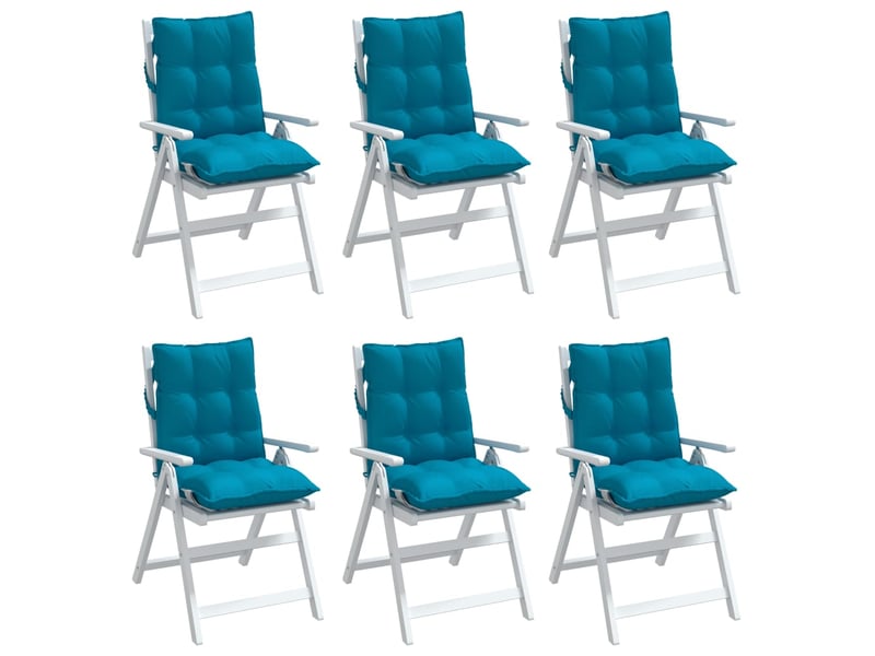 Lot de 6 coussins d'extérieur, coussins de chaise bleu 100 x 50 x 7 cm cf56431 - Conforama D