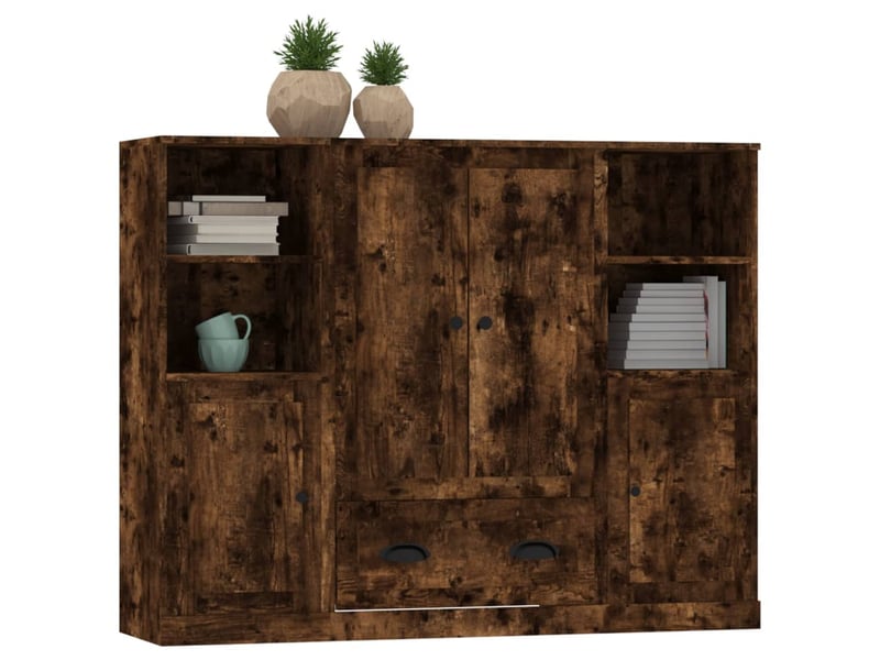  Buffets 3 pcs - bahut - meuble de rangement chêne fumé bois d'ingénierie  - Conforama D