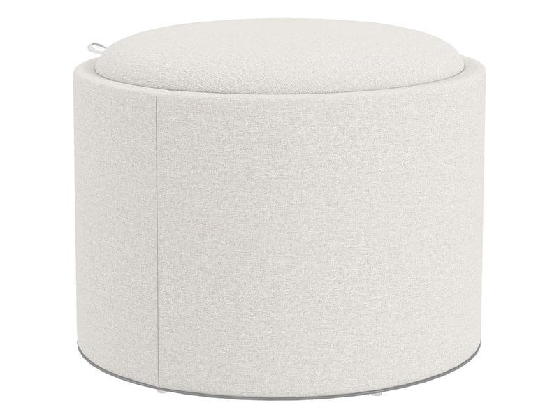  Tabouret rond ottoman avec espace de rangement, couvercle rabattable, aspect lin pour salon, chambre, crème, ø56 x 42 cm 838-435V80CW - Conforama B