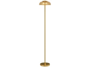 Lampadaire sur pied de salon, lampe salon led avec lumière chaude 3000 k et interrupteur à pied, ø25x134cm, ton laiton