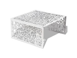 Table basse rectangulaire coloris argenté  