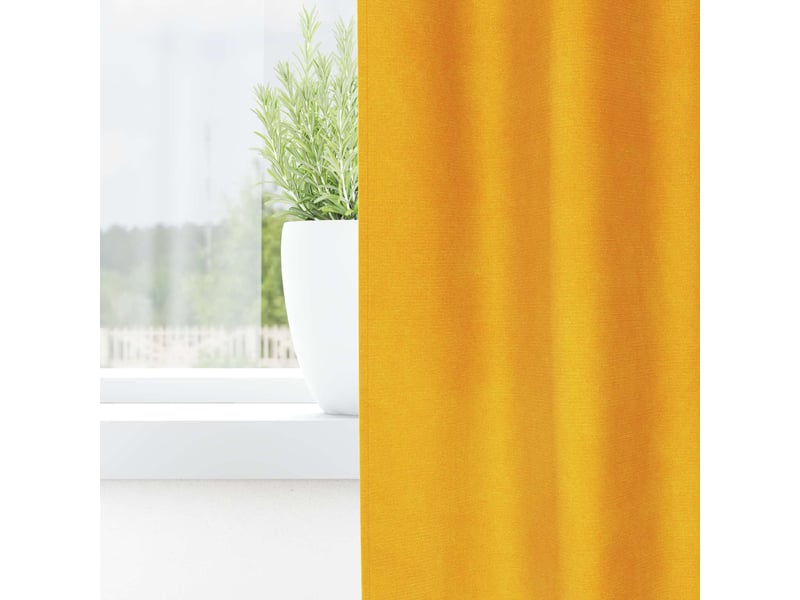  Lot de 2 rideaux, rideaux de fenêtre jaune moutarde 140 x 175 cm velours cf44079  - Conforama C