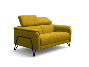 Canapé 2 places roden, tissu velours jaune foncé