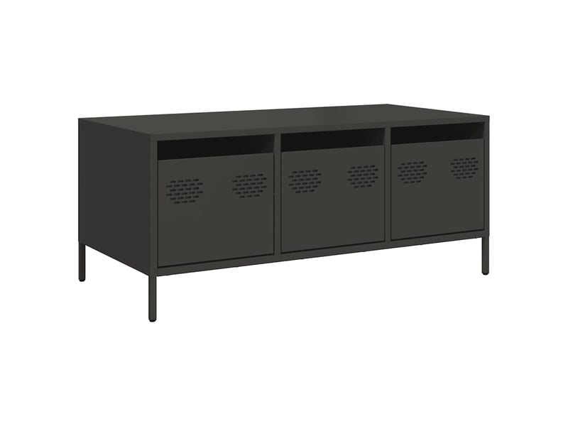  Table basse - table de salon - table à thé noir 101,5x50x43,5 cm acier laminé à froid  - Conforama A