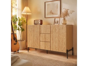 Buffet 2 porte(s) 3 tiroir(s) <strong></strong> <strong></strong> - 115.5 cm coloris naturel