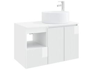 Ensemble de mobilier de salle de bain 2 pc blanc brillant cf64007