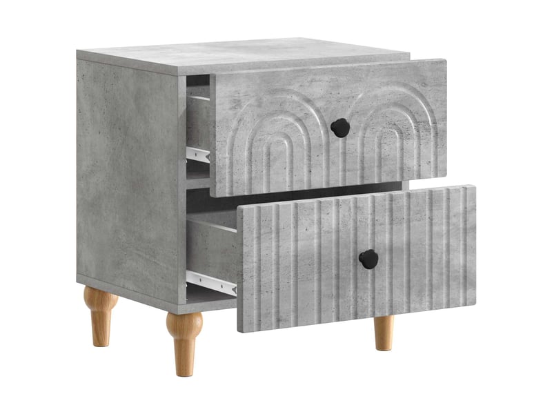  Table de chevet 2 pièces gris béton 43 x 34,5 x 48 cm  - Conforama D