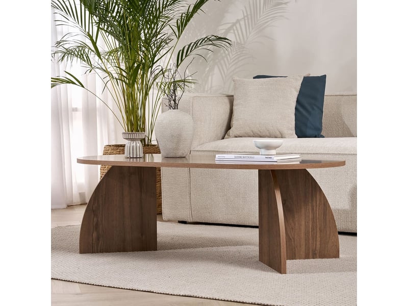  Table de salon moderne en bois 120x60 melina - noyer  - Conforama E