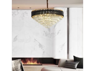 Suspension tubes biseautés noire ø 100 cm – sans ampoule