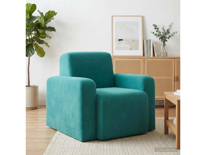  Vidaxl fauteuil turquoise velours  - Conforama B