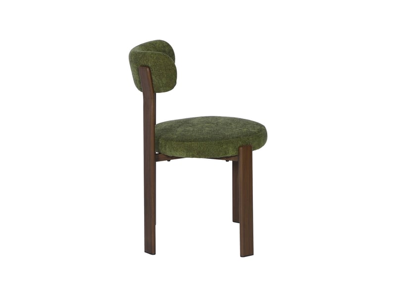  Lot de 2 chaises vintage acier effet bois foncé et tissu texturé kaki - gloria  - Conforama E