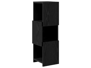 Meuble d'angle, meuble de rangement salon 25,5x25x80cm bois d'ingénierie chêne noir