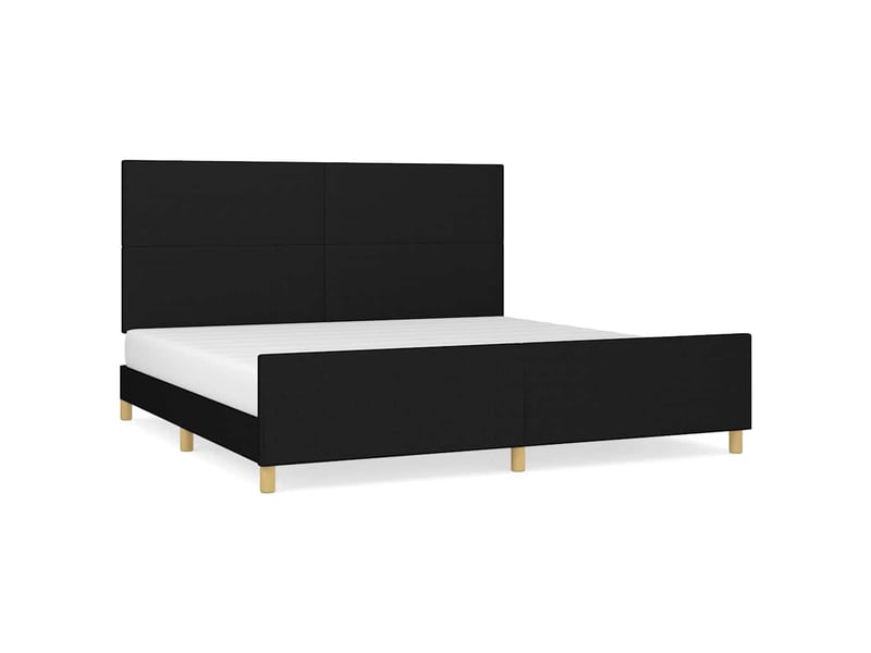  Lit double- lit adulte -  cadre de lit sans matelas noir 200x200 cm tissu  - Conforama A