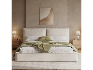 Lit 2 places 160x200 cm    coloris beige