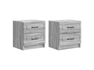 Table de chevet - cabinet de chevet - table de nuit 2 pièces sonoma gris 43 x 34,5 x 44,5 cm