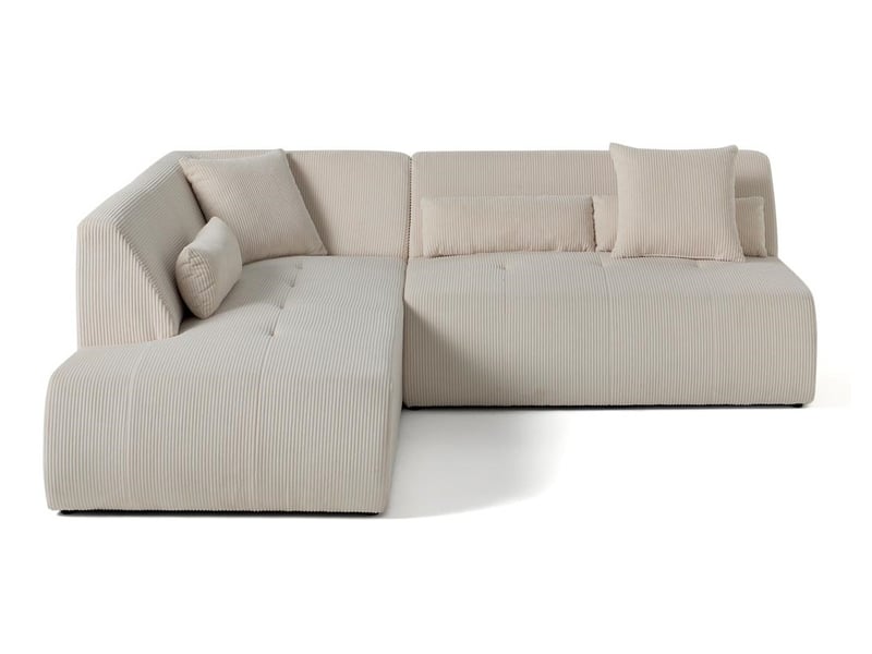 Onyx - canapé modulable d'angle gauche 5 places - en velours côtelé - lisa design - beige ONYX - Conforama A
