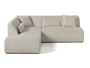 Canapé d'angle gauche fixe LISA DESIGN ONYX 5 places Velours côtelé beige