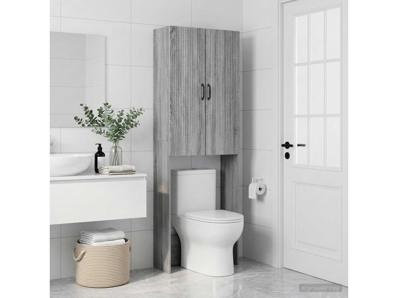 Armoire de toilette, meuble de toilette hoorn sonoma gris 66x25.5x190 cm - Conforama C