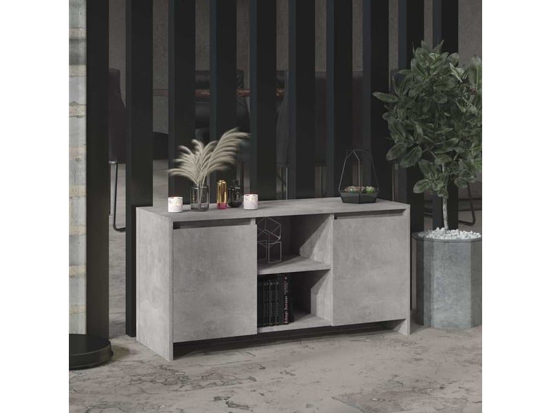  Meuble tv - banc tv - meuble de rangement gris béton 102x37,5x52,5 cm bois d'ingénierie  - Conforama B