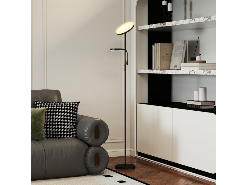  Lampadaire led 42w dimmable 2700k-6500k 4 couleurs variation continue, 4 modes scène, télécommande et contrôle tactile  - Conforama D