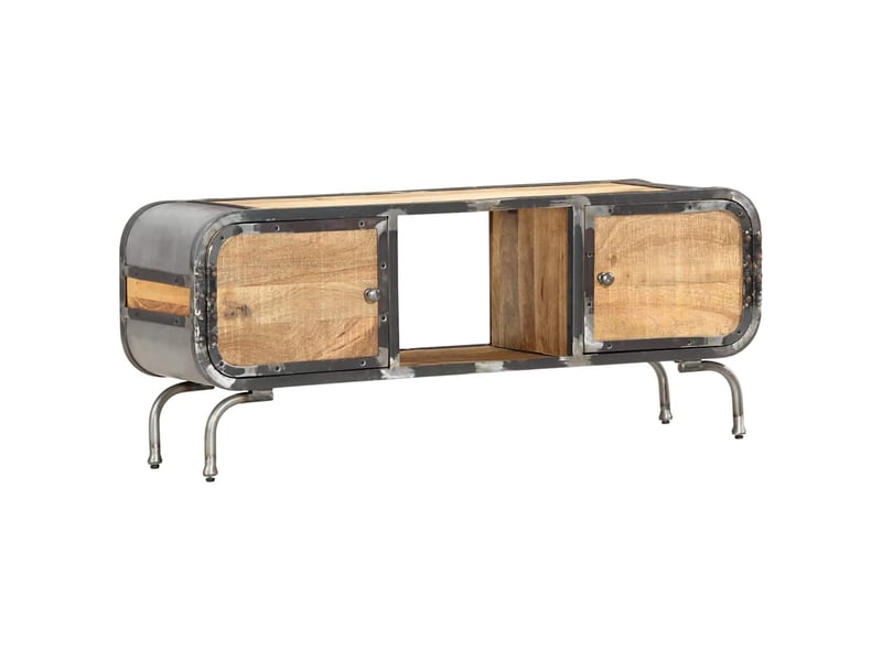  Meuble tv - banc tv - meuble de rangement 110x30x42 cm bois massif de manguier  - Conforama B