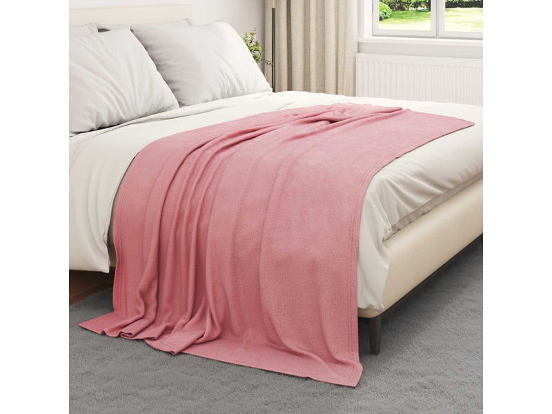 Plaid canapé rose 200x150 cm 0.42 kg polaire - Conforama C
