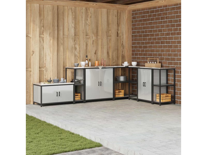  Étagère de cuisine, étagère de rangement hattem argenté 30x50x92cm acier shl748  - Conforama B